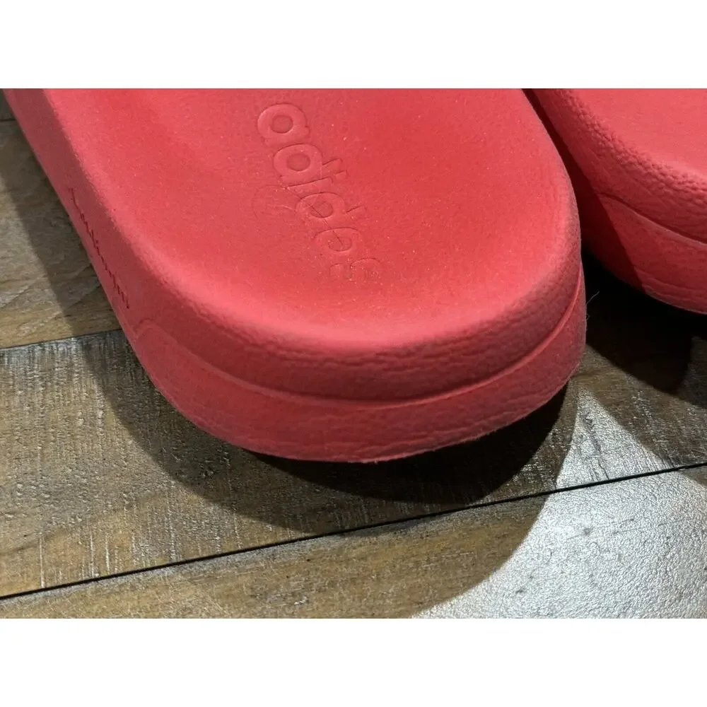 Adidas Adilette Shower Slides Red / White FY7815 US Men Size 13 - EUC!